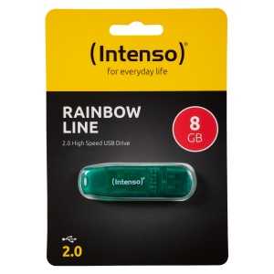 (Intenso) USB Flash drive 8GB Hi-Speed USB 2.0, Rainbow Line, ZELENI - USB2.0-8GB/Rainbow - Img 1