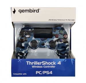 JPD-Wireless-Thrillershock PC/PS4 CAMO BLUE Gembird Bezicni gamepad sa dvostrukom vibracijom v2 - Img 3