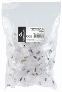 LC-8P8C-001/100 Modular plug RJ45 8P8C 30u CAT5 UTP gold plated,100 u pakovanju / CENA PO PAKOVANJU - Img 1