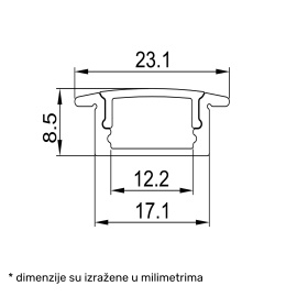 LED PROFIL LL-ALP001-R KOMPLET CRNI - Img 3