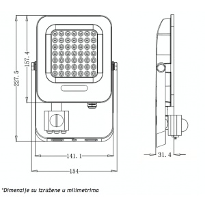 LED REFLEKTOR IK03 30 W 6500K SENZOR