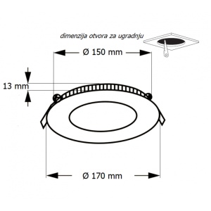 LED ugradna CCT panel lampa 12W - Img 6