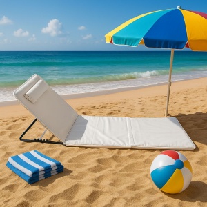 Ležaljka sklopiva za plažu 140x39cm Bež LP-722000B