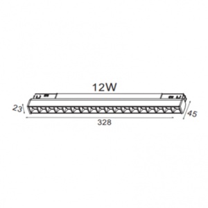 MAGNETIC SVETILJKA LED02-12W 3000K 30° 48V DC CRNA NEW