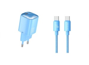 MCDODO CH-8265 SET ZIDNI PUNJAČ USB-C + KABL TIP-C 65W 1,2m PLAVA