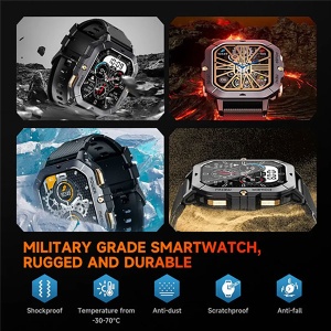 Oukitel BT101 crn Smart Watch Military 410mAh/Heart rate/SpO2/Blood Pressure/Accelerometer - Img 3