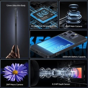 Oukitel WP52 black Rugged Smartphone5G 4GB(4+12)/256GB/6500mAh/Android14 - Img 2