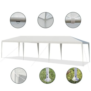 Paviljon za zabave 9x3m bez stranica Beli - Img 2