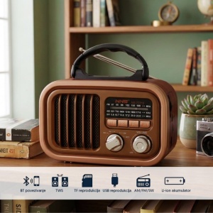 Prenosni retro Bluetooth radio 7771BT/B - Img 2