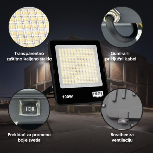 PROSTO LED reflektor 100W promenljiva boja svetla - Img 2
