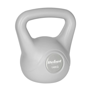 REBEL ACTIVE Girja rusko zvono kettlebell sa gumenom oblogom 14 kg, siva RBA-2322G-14