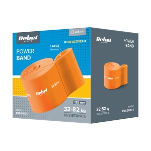 REBEL ACTIVE Lateks guma elastična traka za vežbanje Power Band PL-7 narandžasta otpor 32-82 kg RBA-3000-7 - Img 3