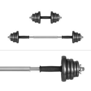 REBEL ACTIVE Podesivi set liveno-gvozdenih bučica sa šipkom u koferu, 20 kg, model RBA-2327-20 - Img 4