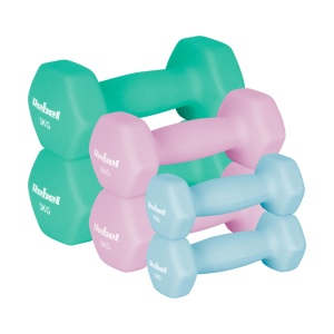 REBEL ACTIVE Set neopren HEX bučica, ukupno 12 kg (2x1kg+2x2kg+2x3kg), model RBA-2330-S3