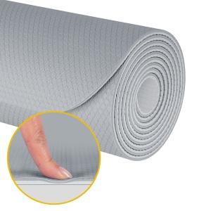 REBEL ACTIVE Strunjača prostirka za jogu, pilates i fitnes 183x61 cm debljina 4 mm TPE siva RBA-3157-2GY - Img 4