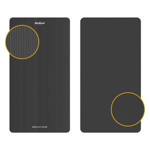 REBEL ACTIVE Strunjača prostirka za jogu, pilates i fitnes 190x100cm debljina 1,5cm NBR crna boja RBA-3155-BK - Img 3