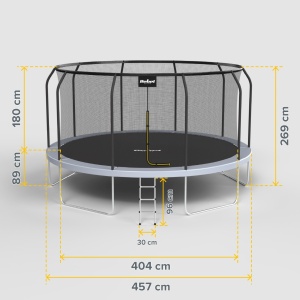 REBEL ACTIVE Trambolina sa unutrašnjom mrežom i merdevinama PRO 457cm RBA-8005 - Img 2