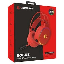 Slušalice žične gaming Rampage ROGUE RGB crvene 35132 - Img 3