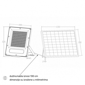 SOLARNI REFLEKTOR GN-SFL519-120W 5000K 1500lm 90° IP66 - Img 6
