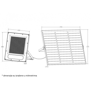 SOLARNI REFLEKTOR GN-SFL519-240W 5000K 3000lm 90° IP66