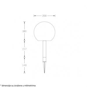 SOLEA 51 SOLARNA LED LAMPA 4000K (O200mm)