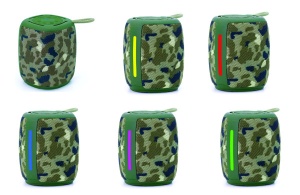 SPK-BT-LED-03-CM Gembird Portable RGB LED Bluetooth speaker 5W, BT, FM, TF, USB, Handsfree, camo - Img 3