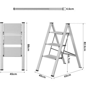 SuperStep Kućne Aluminijumske Merdevine 3 SLIM - Img 3