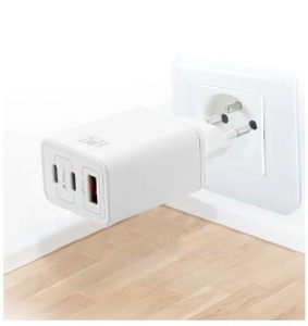 TNB CHGAN65W Zidni punjač 65W, USB-C X 2 + USB-A QC 3.0 - Img 3