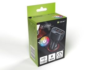 TRACER Auto punjač 60W 2x USB-C PD + 2x USB-A QC 3.0 12/24V QuickCharger - Img 3