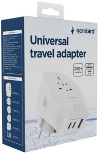 Travel adapter TPA-1A2C20-02-W Gembird Univerzalni 20W - Img 3