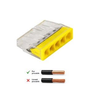 Ubodna klemna 5P, 450V/24A, 0.5-2.5mm2