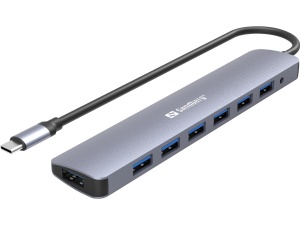 USB HUB 7 port Sandberg USB C - USB 3.0 136-40 - Img 1
