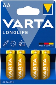 VARTA LONGLIFE AA 1.5V LR6 MN1500, ALKALNE baterije, PAK4 (cena po kom.) - Img 3