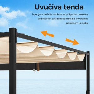 Venturo Prestige 3x3m Bež Pergola Čelična konstrukcija - Img 3
