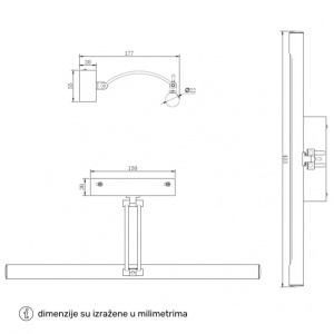 VESTA 693 ZIDNA LAMPA LED 9W 3000K MESING - Img 2