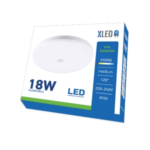 XLED 18W 6500K Nadgradna okrugla LED plafonjera,PIR Senzor /Dan/Noć/pokret/1440LM φ300*60mm PPIP20 - Img 3