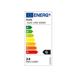XLED 24W 6500K Ugradni okrugli LED panel plasticni,2640 Lm, φ296*29mm,otvor rupe 225mm Ra80, IP20 - Img 2