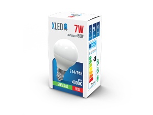 XLED E14 7W, P45 NB LED Sijalica 4000K,560Lm,Mini,220V,Bela - Img 1