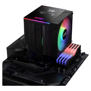 XPG Hladnjak za procesor CPU Maestro Plus 62DA ARGB LCD DIGITAL LGA 1150 1151 1155 1156 1200 1700 1851 AM3 AM4 AM5 by ADATA - Img 3