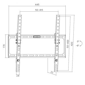 Xstand TILT 32/75Nosač za TV/Nagib-8-0/VESA 400x400/45g/2cm od zida - Img 2