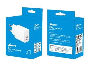 Xwave H130 20w Brzi ZIDNI punjač za mobilne,tablete, usb-C usb-A ,Beli - Img 2