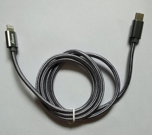 Xwave Kabl USB Tip-C za IPHONE 2M 3A,lightning aluminium,upleteni,tamno sivi - Img 2