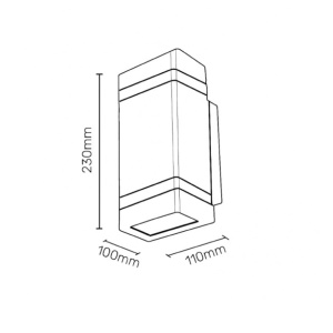 Zidna lampa 2xGU10 - Img 2