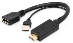 A-HDMIM-DPF-01 Gembird Active 4K HDMI to DisplayPort adapter, black - Img 2