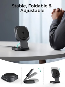 Bežični magnetni punjač za brzo punjenje AUKEY LC-MC211 2-u-1 Qi2 25W - Img 4