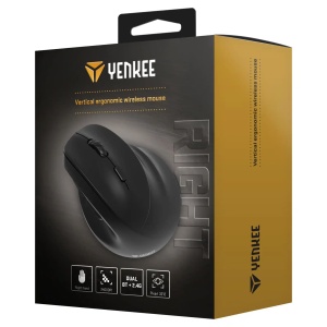 Bežični miš vertikalni ergonomski Yenkee YMS 5060R 2400dpi/ Dual mode 2.4/BT Crni - Img 4