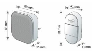Bežièno kuæno zvono 230V, 140m sa kinetièkim tasterom DBK1401AC - Img 2
