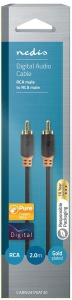 CABW24170AT20 Digitalni audio kabl, RCA muški, Pozlaceni, 2,00 m, Antracit - Img 3