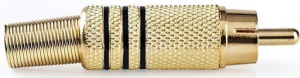 CAGP24900BK, RCA konektor, Ravni, Muški, Pozlaceni, Lemljeni, Preènik ulaza: 7,0 mm,Metal 1kom - Img 2