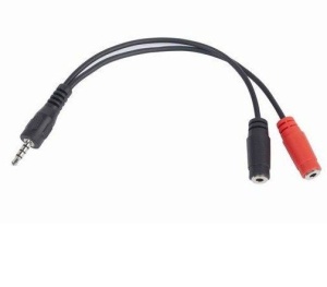 CCA-417 Gembird 2x 3.5 mm(slusalice i mikrofon) adapter na 1x 3.5mm(4 pin) cable, 0.2 m crni - Img 3